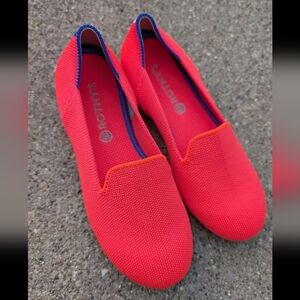 Rothy’s The Kid Loafer Flamingo Pink Knit Slip On Flat Shoes Size 2